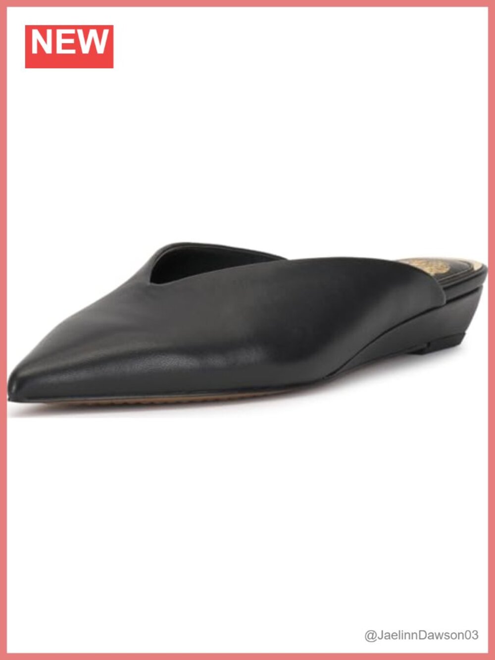 Leather Slip-On Mule Shoes Pointed Toe Low Heel Women's Dress Footwear